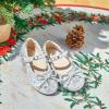 imageGINFIVE Toddler Girls Dress Shoes Little Girls Mary Janes Ballerina Flats Shoes ToddlerGf390silver