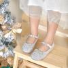 imageGINFIVE Toddler Girls Dress Shoes Little Girls Mary Janes Ballerina Flats Shoes ToddlerGf390silver