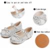 imageGINFIVE Toddler Girls Dress Shoes Little Girls Mary Janes Ballerina Flats Shoes ToddlerGf390silver