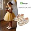imageGINFIVE Toddler Girls Dress Shoes Little Girls Mary Janes Ballerina Flats Shoes ToddlerGg12gold