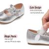 imageGINFIVE Toddler Girls Dress Shoes Little Girls Mary Janes Ballerina Flats Shoes ToddlerGg12silver