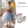 imageGINFIVE Toddler Girls Dress Shoes Little Girls Mary Janes Ballerina Flats Shoes ToddlerGg12silver