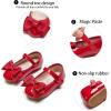 imageGINFIVE Toddler Girls Dress Shoes Little Girls Mary Janes Ballerina Flats Shoes ToddlerGn25red