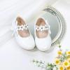 imageGINFIVE Toddler Girls Dress Shoes Little Girls Mary Janes Ballerina Flats Shoes ToddlerGn31white