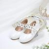 imageGINFIVE Toddler Girls Dress Shoes Little Girls Mary Janes Ballerina Flats Shoes ToddlerGn31white