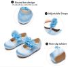 imageGINFIVE Toddler Girls Dress Shoes Little Girls Mary Janes Ballerina Flats Shoes ToddlerGn35  Blue