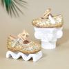imageGINFIVE Toddler Girls Dress Shoes Mary Janes Ballerina Flats for Girls Shoes ToddlerGf381 Gold