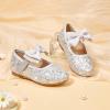 imageGINFIVE Toddler Girls Dress Shoes Mary Janes Ballerina Flats for Girls Shoes ToddlerGf381silve