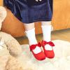 imageGINFIVE Toddler Girls Dress Shoes Mary Janes Ballerina Flats for Girls Shoes ToddlerGf93  Red