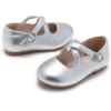imageGINFIVE Toddler Girls Dress Shoes Mary Janes Ballerina Flats for Girls Shoes ToddlerGn22silver