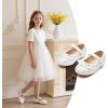 imageGINFIVE Toddler Girls Dress Shoes Mary Janes Ballerina Flats for Girls Shoes ToddlerGn33white