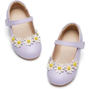 imageGINFIVE Toddler Girls Dress Shoes Little Girls Mary Janes Ballerina Flats Shoes ToddlerGf383purple