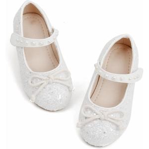 imageGINFIVE Toddler Girls Dress Shoes Little Girls Mary Janes Ballerina Flats Shoes ToddlerGf390white