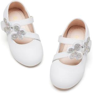 imageGINFIVE Toddler Girls Dress Shoes Little Girls Mary Janes Ballerina Flats Shoes ToddlerGg12white