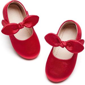 imageGINFIVE Toddler Girls Dress Shoes Little Girls Mary Janes Ballerina Flats Shoes ToddlerGn24red