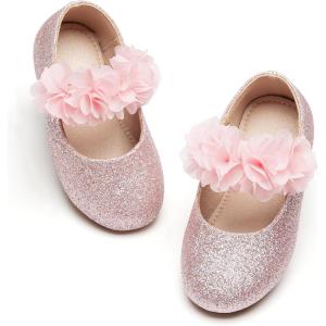 imageGINFIVE Toddler Girls Dress Shoes Little Girls Mary Janes Ballerina Flats Shoes ToddlerGn30pink