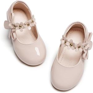 imageGINFIVE Toddler Girls Dress Shoes Little Girls Mary Janes Ballerina Flats Shoes ToddlerGn31pink