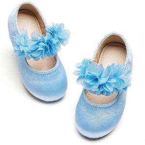 imageGINFIVE Toddler Girls Dress Shoes Little Girls Mary Janes Ballerina Flats Shoes ToddlerGn35  Blue