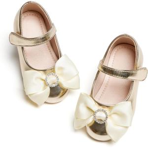 imageGINFIVE Toddler Girls Dress Shoes Mary Janes Ballerina Flats for Girls Shoes ToddlerGf389gold