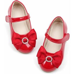 imageGINFIVE Toddler Girls Dress Shoes Mary Janes Ballerina Flats for Girls Shoes ToddlerGf389red