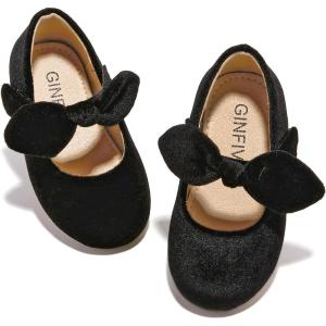 imageGINFIVE Toddler Girls Dress Shoes Mary Janes Ballerina Flats for Girls Shoes ToddlerGf93  Black