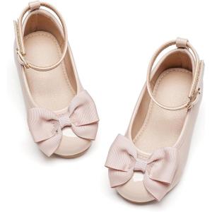 imageGINFIVE Toddler Girls Dress Shoes Mary Janes Ballerina Flats for Girls Shoes ToddlerGg13nude
