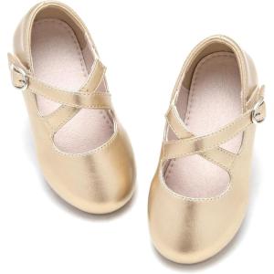 imageGINFIVE Toddler Girls Dress Shoes Mary Janes Ballerina Flats for Girls Shoes ToddlerGn22gold