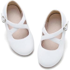 imageGINFIVE Toddler Girls Dress Shoes Mary Janes Ballerina Flats for Girls Shoes ToddlerGn22white