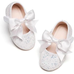 imageGINFIVE Toddler Girls Dress Shoes Mary Janes Ballerina Flats for Girls Shoes ToddlerGn32white