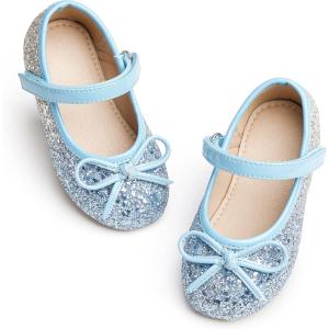 imageGINFIVE Toddler Girls Dress Shoes Mary Janes Ballerina Flats for Girls Shoes ToddlerGn33blue