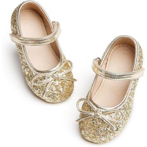 imageGINFIVE Toddler Girls Dress Shoes Mary Janes Ballerina Flats for Girls Shoes ToddlerGn33gold