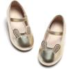 imageGINFIVE Toddler Girls Dress Shoes Mary Janes Ballerina Flats for Girls Gold Shoes Toddler 6