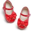 imageGINFIVE Toddler Girls Red Shoes Mary Jane for Wedding Party Little Kids Flat 6M