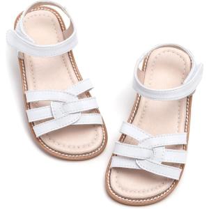 imageGINFIVE Toddler Girls Sandals Little Girls Kids Summer Shoes Toddler SandalsGf367white