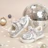 imageGINFIVE Toddler Girls Sneakers Little Girls Slip On Shoes Glitter Sneakers ToddlerGm10silver