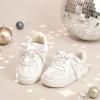 imageGINFIVE Toddler Girls Sneakers Little Girls Slip On Shoes Glitter Sneakers ToddlerGm10white