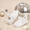 imageGINFIVE Toddler Girls Sneakers Little Girls Slip On Shoes Glitter Sneakers ToddlerGm10white