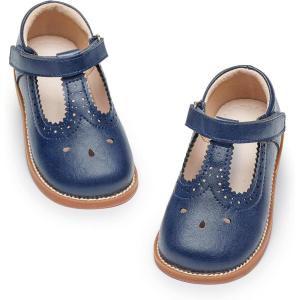 imageGINFIVE Toddler Girls Dress Shoes Little Kids Flats School Mary Janes ShoesGf392navy Blue