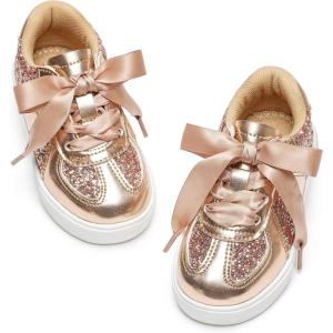 imageGINFIVE Toddler Girls Sneakers Little Girls Slip On Shoes Glitter Sneakers ToddlerGm10rose Gold