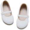 imageGINFIVE Toddler Girls Dress Shoes Little Girls Mary Janes Ballerina Flats White Shoes Toddler 8