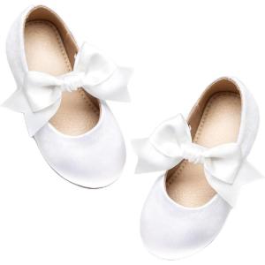 imageGINFIVE Toddler Girls Dress Shoes Mary Janes Ballerina Flats for Girls Shoes ToddlerGn37white