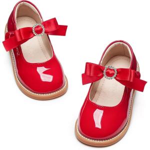 imageGINFIVE Toddler Little Girls Mary Janes Flats Girls Dress Shoes Kids ShoesGg08red