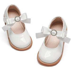imageGINFIVE Toddler Little Girls Mary Janes Flats Girls Dress Shoes Kids ShoesGg08white
