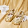 imageGINFIVE Toddler Girls Dress Shoes Little Girls Mary Janes Ballerina Flats Shoes ToddlerGf371gold