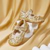 imageGINFIVE Toddler Girls Dress Shoes Little Girls Mary Janes Ballerina Flats Shoes ToddlerGf371gold