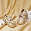 imageGINFIVE Toddler Girls Dress Shoes Little Girls Mary Janes Ballerina Flats Shoes ToddlerGf371gold