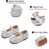 imageGINFIVE Toddler Girls Dress Shoes Little Girls Mary Janes Ballerina Flats Shoes ToddlerGf371silver