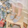 imageGINFIVE Toddler Girls Dress Shoes Little Girls Mary Janes Ballerina Flats Shoes ToddlerGf371silver