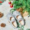 imageGINFIVE Toddler Girls Dress Shoes Little Girls Mary Janes Ballerina Flats Shoes ToddlerGf371silver