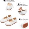 imageGINFIVE Toddler Girls Dress Shoes Little Girls Mary Janes Ballerina Flats Shoes ToddlerGg19white